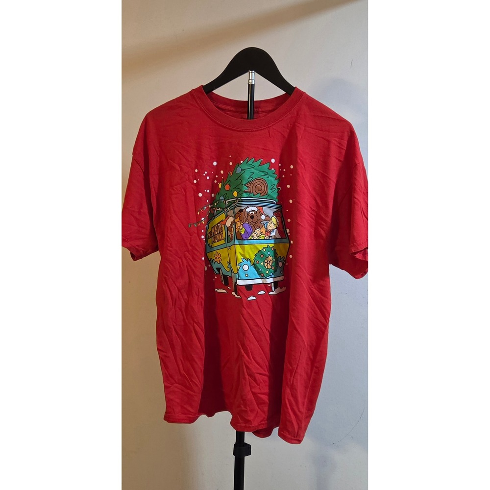 Scooby Doo Mystery Machine T-Shirt Men's Size XL Red Holiday Christmas